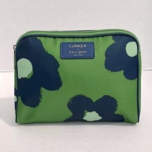 Clinique x Kate Spade Green Floral Pouch NWOT